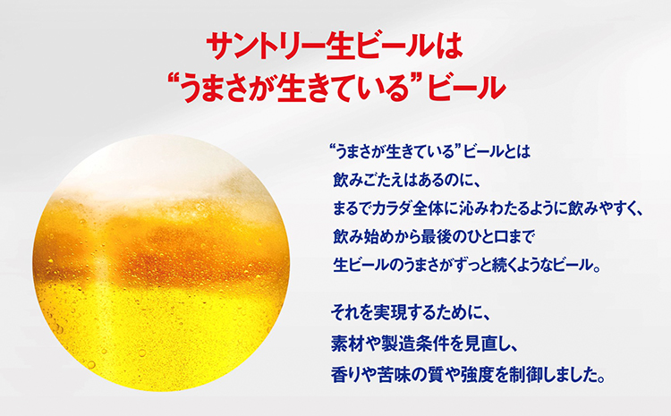 【6ヶ月定期便】“九州熊本産” サントリー生ビール 350ml 48本 2ケース  ≪申込みの翌月から発送≫ 阿蘇天然水100％仕込 ビール 生ビール ギフト お酒 アルコール 熊本県御船町 缶ビール 酒 定期便---mifune_snt_42_mo6num1---