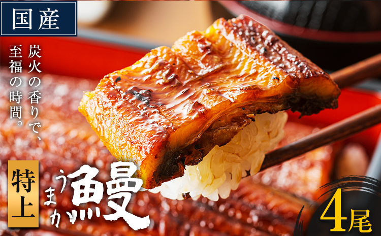 うなぎ 特上サイズ 4尾 国産 鰻 真空パック おすすめ うなぎの蒲焼 《30日以内に出荷予定(土日祝除く)》 有頭 特上 簡易包装 ウナギ unagi 蒲焼 秋 冬 旬 配送時期 冷凍---mifune_lcl_78_4dai---