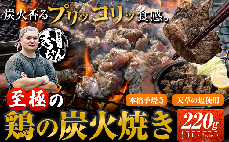 鶏 炭火焼き 焼き鳥 冷凍 220g 2袋《30日以内に出荷予定(土日祝除く)》熊本県 御船町 とり 鶏肉 国産 おつまみ ごはん 簡単調理 ボイル 送料無料---mifune_lcl_81_2---