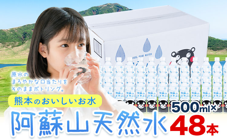 水 熊本 の おいしい お水 阿蘇山 天然水 500ml × 48本 2ケース  丸富産業《30日以内に出荷予定(土日祝除く)》熊本県 御船町 水 天然水 みず 熊本 飲料 熊本県 ミネラルウォーター---mifune_mrt_2_48---