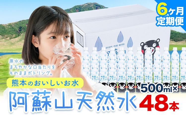 【6ヶ月定期便】水 熊本 の おいしい お水 阿蘇山 天然水数 500ml×48本 2ケース 丸富産業《お申し込みの翌月から出荷開始》熊本県 御船町 水 天然水 みず 熊本 飲料 熊本県 ミネラルウォーター---mifune_mrt_17_mo6num1---