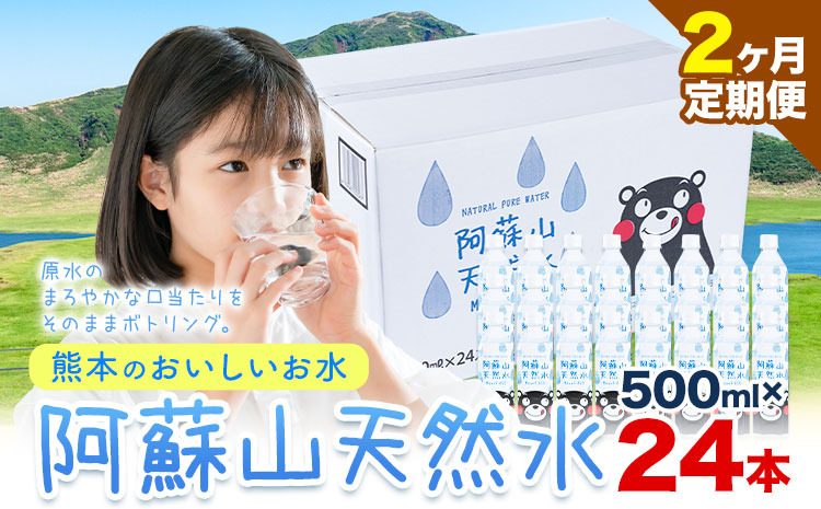 【2ヶ月定期便】水 熊本 の おいしい お水 阿蘇山 天然水  500ml × 24本 1ケース定期便 あり 丸富産業《お申込み月の翌月から出荷開始》熊本県 御船町 水 天然水 みず 熊本---mifune_mrt_25_mo2num1---