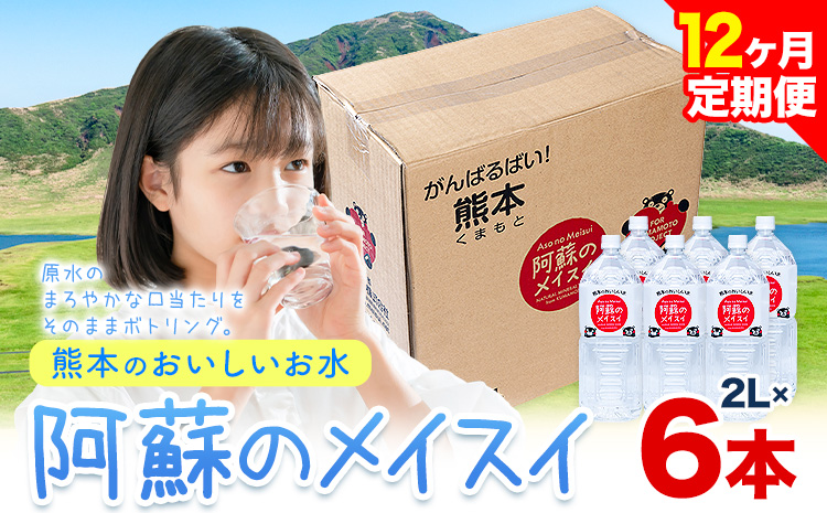 【12ヶ月定期便】水 熊本 の おいしい お水 阿蘇 メイスイ 天然水 2L × 6本 1ケース 丸富産業《 お申込み月の翌月から出荷開始》熊本県 御船町 水 天然水 みず 熊本 飲料 熊本県 ミネラルウォーター---mifune_mrt_8_mo12num1---