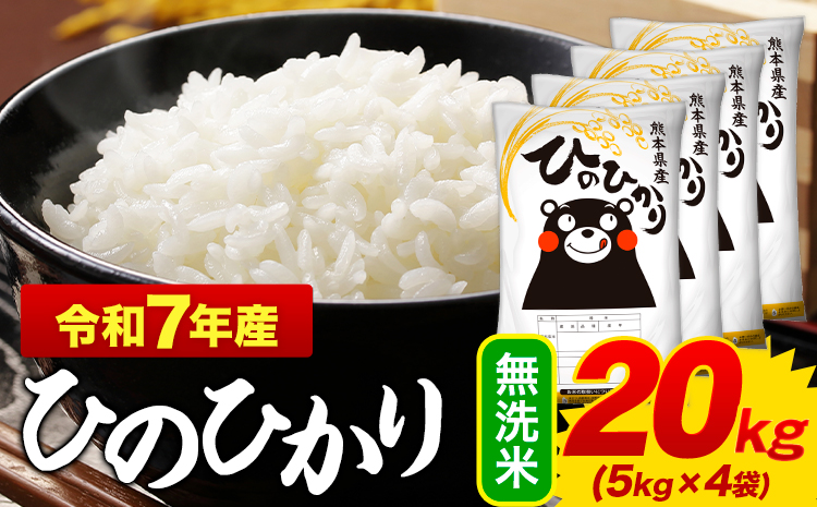 令和7年産 無洗米 ひのひかり 20kg 熊本県産 ふるさと納税 無洗米  精米 《7-14日以内に出荷予定(土日祝除く)》 ひの 米 こめ ふるさとのうぜい ヒノヒカリ コメ お米 おこめ---mifune_lcl_1216_20kg---