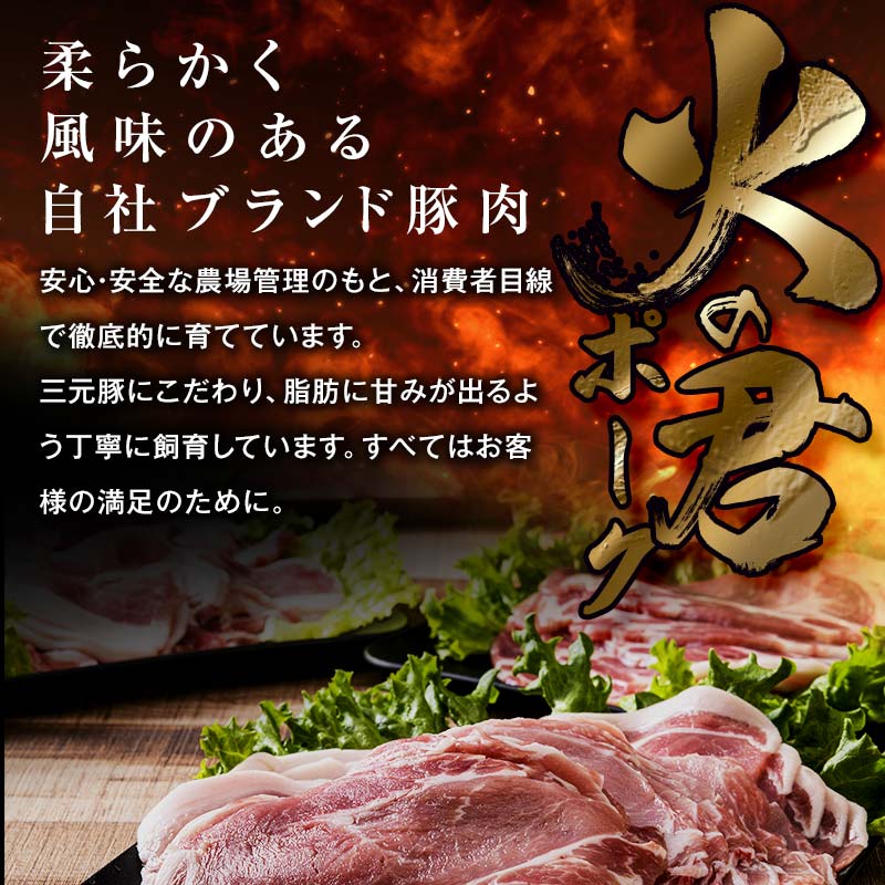 FK7-0021_ 【数量限定】熊本県産 火の君ポーク® 5種詰合せ 約3.2kg 豚こま 豚コマ ロース バラ 肉 豚肉しゃぶしゃぶ 生姜焼き 豚汁 弁当 焼肉 ストック 便利