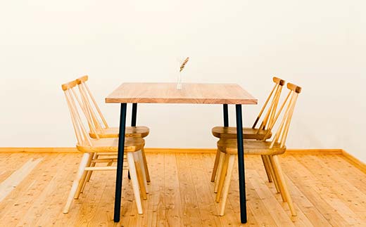 FKK19-20B_ Podia 小国杉無垢天板ダイニングテーブル（ポール脚）