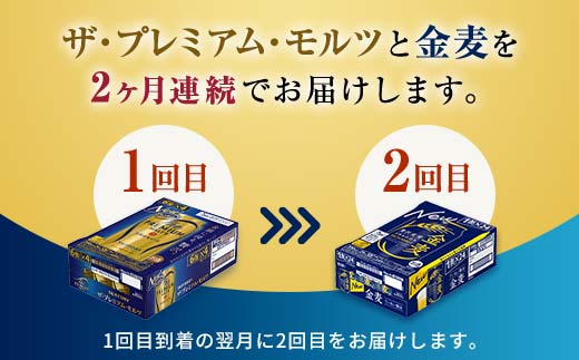 FK7-0118_ 【プレモル・金麦交互2回お届け便】《サントリー ザ・プレミアム・モルツ350ml×1ケース（24本入）》《サントリー金麦350ml×1ケース（24本入）》熊本県 嘉島町 ビール