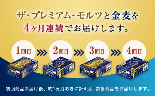FK7-0119_ 【プレモル・金麦交互4回お届け便】 《サントリー ザ・プレミアム・モルツ350ml×1ケース（24本入）》《サントリー金麦350ml×1ケース（24本入）》熊本県 嘉島町 ビール