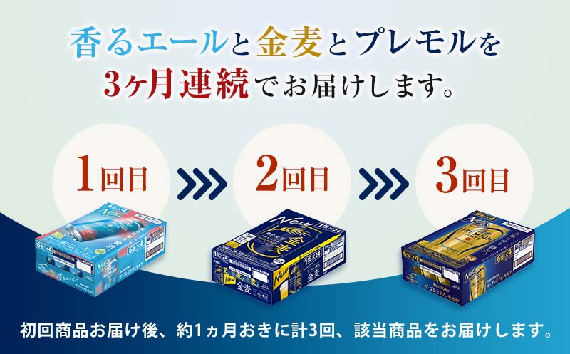 FK7-0133_ 【3回定期便】サントリービール3種のバラエティ定期便 ザ・プレミアム・モルツ香るエール/金麦/ザ・プレミアム・モルツ 熊本県 嘉島町 ビール