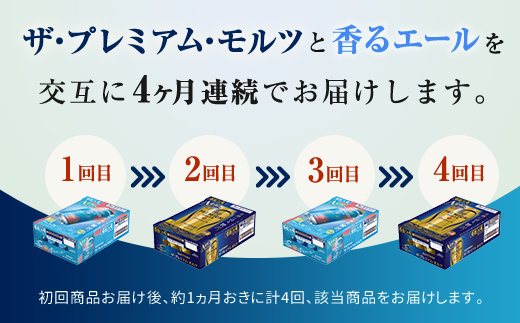 FK7-0113_【プレモル2種交互4回定期便】ザ・プレミアム・モルツ/香るエール 各350ml×24本