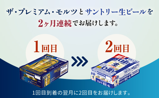 FK7-0158_ 【プレミアムモルツ・サントリー生ビール交互2回定期便】各350ml ×24本 ギフト 贈り物 酒 アルコール
