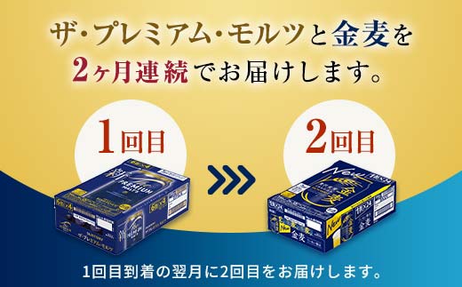 FK7-0118_ 【プレモル・金麦交互2回お届け便】《サントリー ザ・プレミアム・モルツ350ml×1ケース（24本入）》《サントリー金麦350ml×1ケース（24本入）》熊本県 嘉島町 ビール
