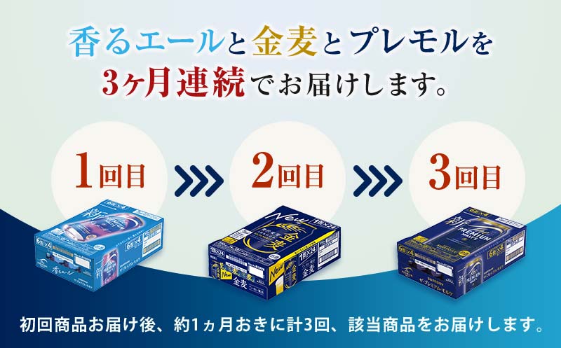 FK7-0133_ 【3回定期便】サントリービール3種のバラエティ定期便 ザ・プレミアム・モルツ香るエール/金麦/ザ・プレミアム・モルツ 熊本県 嘉島町 ビール