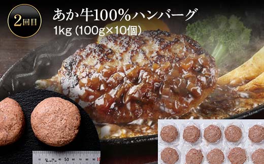 FK7-0004_ あか牛堪能定期便 全3回 サーロイン ステーキ ハンバーグ 切り落とし あか牛 肉