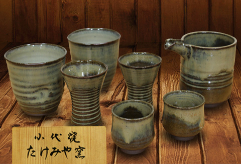 FKK19-618_国指定伝統的工芸品「小代焼」　酒器セット（注器・フリーカップ・ぐい・馬上杯）