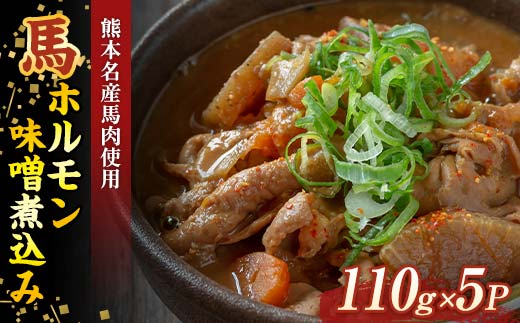 FK7-0003_ 馬ホルモン味噌煮込み（110g×5パック）ホルモン さくら肉 桜肉 馬肉 肉 食品