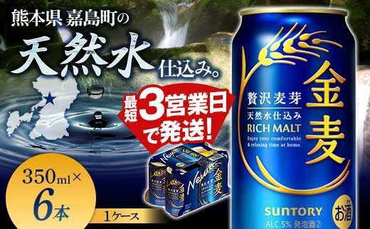 FK7-0197_  サントリー金麦 350ml×6缶入り 熊本県 嘉島町 ビール
