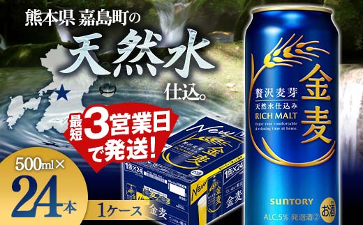 FK7-0085_ サントリー 金麦 500ml×１ケース(24本)　 熊本県 嘉島町 ビール