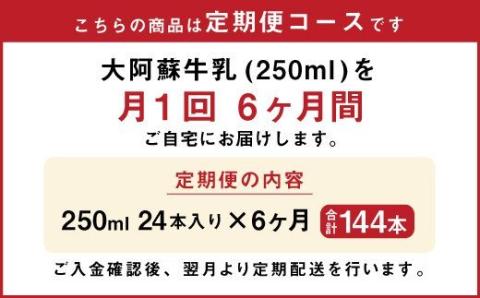 【6ヶ月定期便】大阿蘇牛乳 250ml×24本×6ヶ月 合計144本