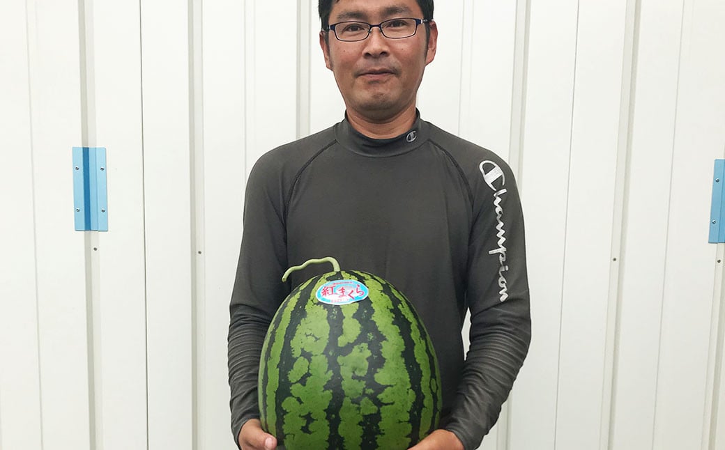 【2024年3月下旬発送開始】紅まくら スイカ 5kg以上 1玉