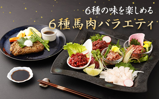 6種 馬肉 バラエティ 約540g タレ付き 馬刺し 食べ比べ