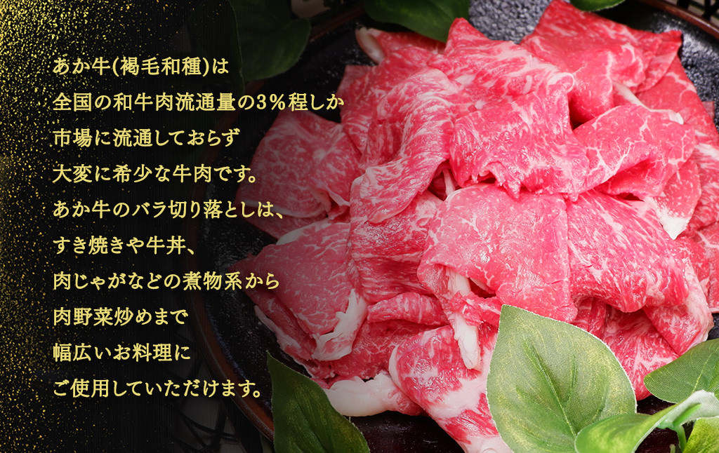 あか牛 バラ 切り落とし セット（あか牛バラスライス約500g、あか牛のたれ200ml付き）