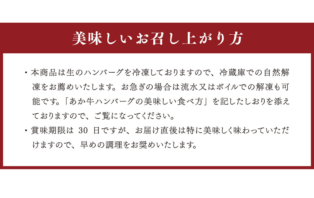 あか牛 100％ ハンバーグ セット 約120g×6個 あか牛のたれ200ml付き