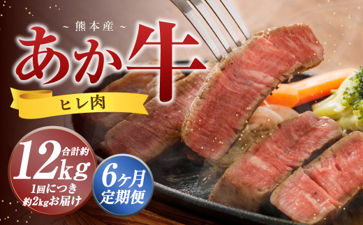【6か月定期便】 熊本 あか牛 ヒレ肉 約2kg （約150g×10枚～12枚）