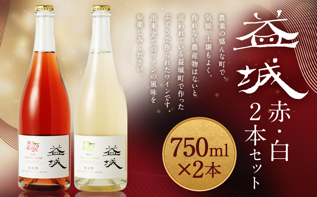 益城ワイン2本セット（赤1本・白1本）（750ml×2本）合計1,500ml