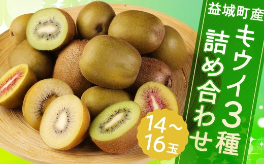 益城町産 特選 キウイ 3種 詰め合わせ 約1.8kg 14～16玉 （各種4玉～6玉）