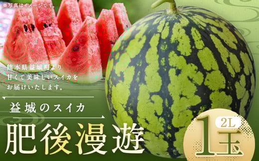 熊本県 益城町 スイカ 肥後漫遊 2L 1玉 約7kg