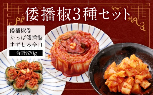 倭播椒 3種セット 倭播椒巻(300g) かっぱ倭播椒(300g) すずしろ倭播椒辛口(270g) 計870g