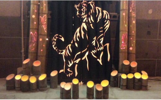 竹あかり - 国産 天然竹 オーダーメイド デザイン希望可 インテリア 照明 看板 竹灯籠 手づくり ハンドメイド 天然素材 癒し 空間 おすすめ 熊本県 甲佐町