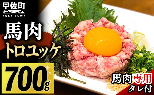 馬肉 トロユッケ700g （専用たれ付き）- 馬肉ユッケ 馬刺しユッケ 特殊加工 低温調理 レア食感 自家製タレ付 冷凍 人気 おすすめ 熊本県 甲佐町【価格改定X】