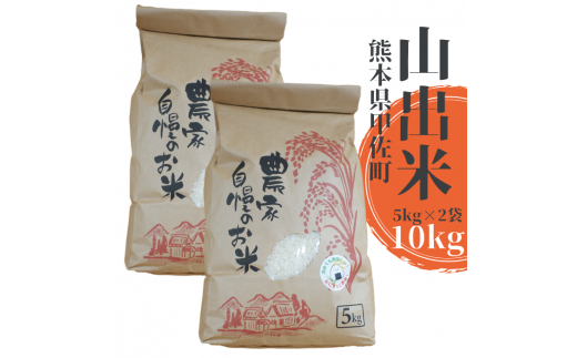 【新米先行受付】甲佐町産　山出米10kg（5kg×2袋） - 令和7年11月以降順次発送 新米 令和7年産 精米 お米 米 しっとり もちもち 甘み おにぎり ごはん 複数原料米 国産 九州産 熊本県 熊本県産 甲佐町【価格改定ZA】