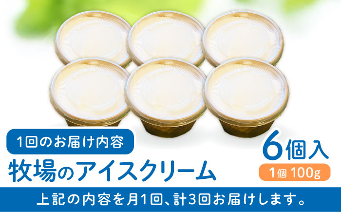 【全3回定期便】牧場の アイスクリーム セット ( 100g × 6個 ) カップ 熊本 山都町【山の未来舎】[YBV015]