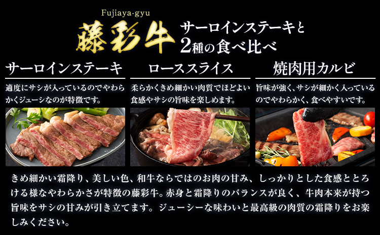 肉 藤彩牛 食べ比べ サーロイン ステーキ バラ カルビ ロース 計 700g 道の駅竜北《30日以内に出荷予定(土日祝除く)》 熊本県 氷川町 肉 牛肉 バラ カルビ 焼肉 ローススライス 黒毛和牛 ふるさと納税 A4～A5等級 切り落とし---sh_fyeaysbr_r7_30d_51000_700g---st-p