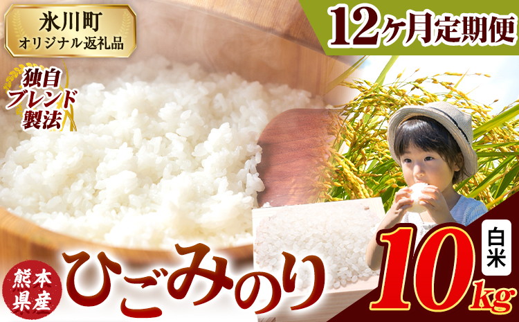 【12ヶ月定期便】ひごみのり 白米 熊本県産 ブレンド米 10kg 熊本県産 ふるさと納税  精米 米 こめ ふるさとのうぜい コメ お米 おこめ《お申込み翌月から出荷》---hkw_hgmtei_270000_10kg_h_mo12---