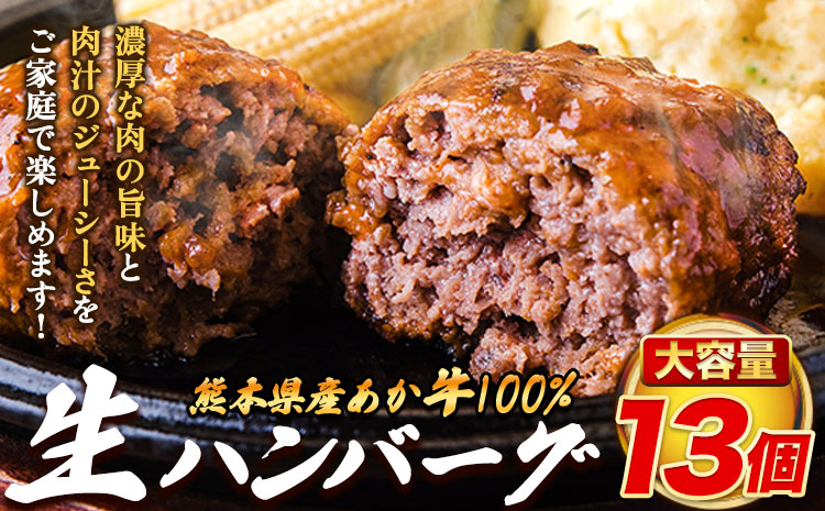 熊本県産あか牛100%生ハンバーグ 合計1820g《30日以内に出荷予定(土日祝除く)》バイキングベーカリー---hkw_faknham_30d_r8_14000_1820g---