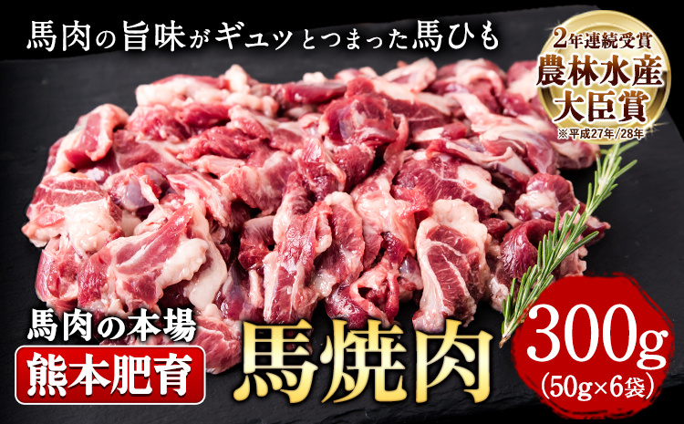 馬ひも焼肉用300g（50gx6袋） 《90日以内に出荷予定(土日祝除く)》 肉 馬ひも 馬肉 熊本県氷川町---hkw_fkgbahimoy_90d_r7_12000_300g---