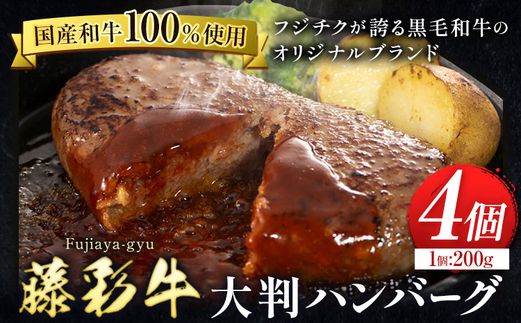 肉 藤彩牛 大判 ハンバーグ 800g 4枚 ( 200g × 4枚 ) 道の駅竜北[60日以内に出荷予定(土日祝除く)] 熊本県 氷川町 肉 牛肉 惣菜 おかず 黒毛和牛---sh_fyeayhmb_24_60d_14000_800g---