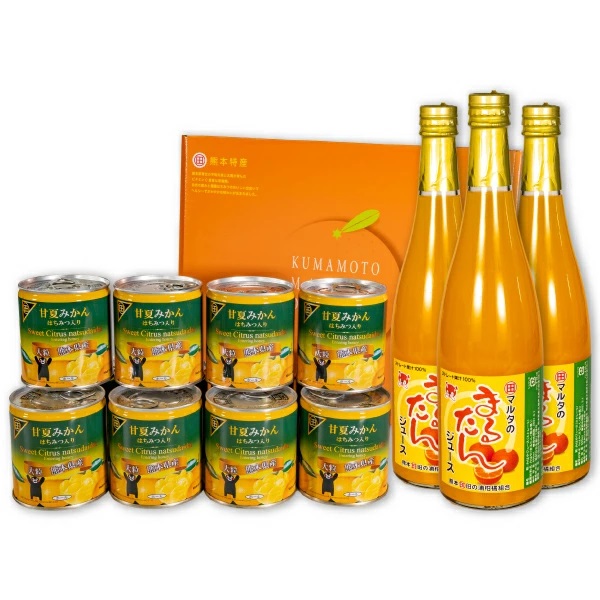 B82-23 甘夏みかん缶詰（12缶）まるたんジュース（3本）セット