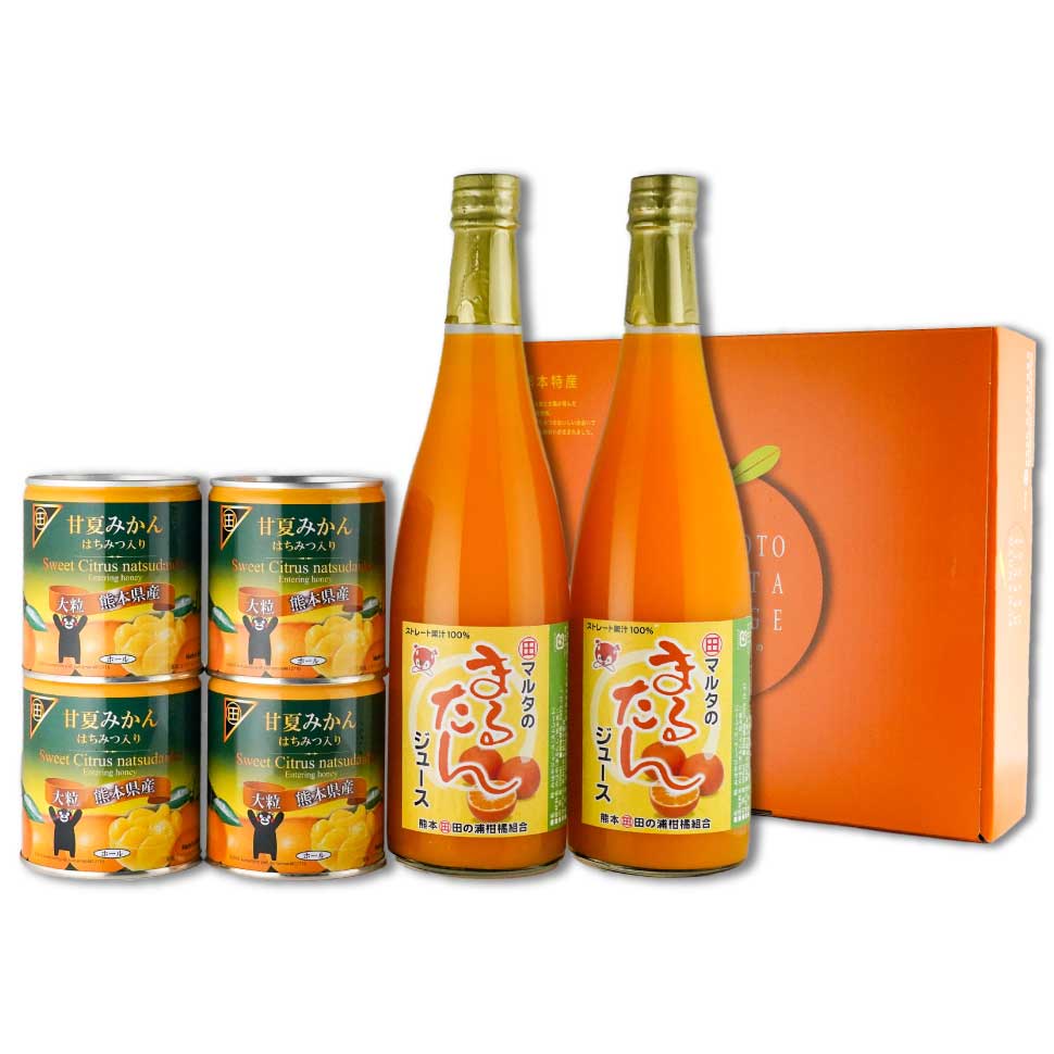 B167-12 甘夏みかん缶詰（４缶）まるたんジュース（２本）セット