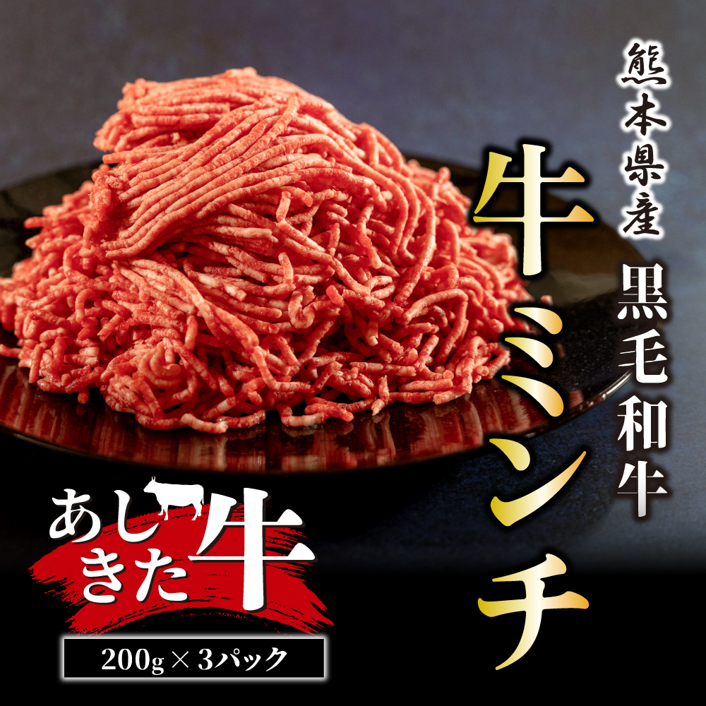 B193-11 あしきた牛ミンチ200g×3セット