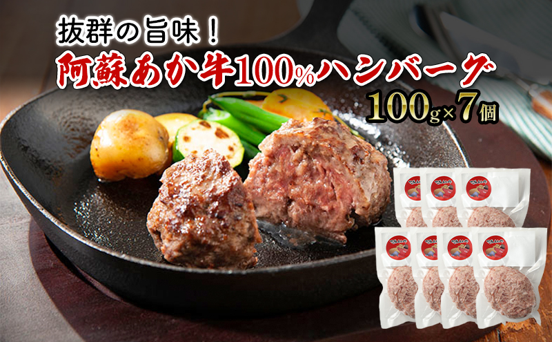 ハンバーグ 阿蘇 あか牛 100% 100g×7個 肉 牛肉 お肉 にく 配送不可：離島