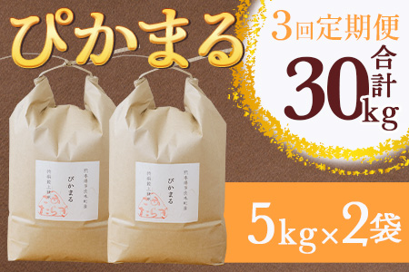 【R6年産米 定期便3回】多良木町産 『ぴかまる』 10kg(5kg×2)×3回 【計 30kg 】 定期便 定期配送 精米 お米 米 艶 粘り 甘み うま味 もちもち 熊本のお米 10キロずつ 30キロ 熊本県 多良木町 044-0593