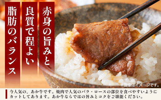 【 定期便 3回 】 熊本あか牛 焼肉用カット ( バラ ・ ロース ) 500g × 3回 【 合計 1.5kg 】 国産 牛肉 冷凍 熊本 熊本県産 あか牛 赤牛 切り落とし 041-0152