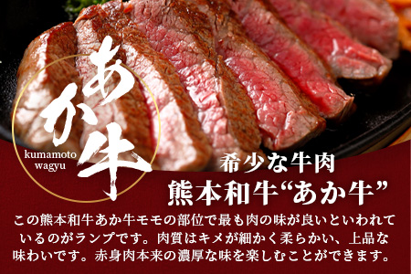 熊本県産 あか牛 【 ランプステーキ 150g×2枚 計300g 】 本番 熊本 あか牛 赤身 和牛 牛肉 ステーキ 記念日 ご馳走 冷凍 牛肉 ランプ 褐毛和種 牛肉 クリスマス  046-0242
