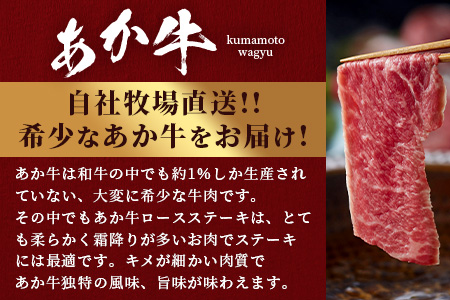 【 年内発送 】 熊本県産 あか牛 ロース ステーキ【 200g×2枚 合計400g 】 ※12月19日～27日発送※ 熊本県産 赤身 褐毛和種 国産 和牛 牛肉 肉 ステーキ ご馳走 046-0458-R612 年内発送