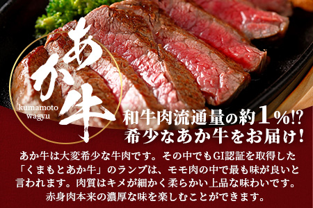 【GI認証】くまもと あか牛 ランプ ステーキ 150g × 3枚【合計 450g】熊本県産 ブランド あか牛 希少 牛肉 極上 ステーキ 熊本 ヘルシー 肉 熊本産 国産牛 和牛 国産 熊本 牛肉 クリスマス